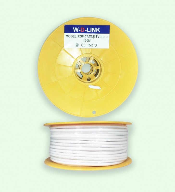 Câble Coaxial TV RG6*96 -100M- Marque W-D-LINK