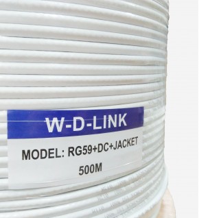 CABLE COAXIAL RG59 AVEC JACKET ET ALIMENTATION DE LA MARQUE W-D-LINK