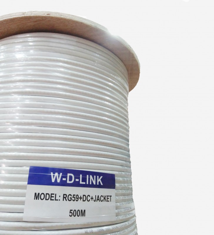 CABLE COAXIAL RG59 AVEC JACKET ET ALIMENTATION DE LA MARQUE W-D-LINK