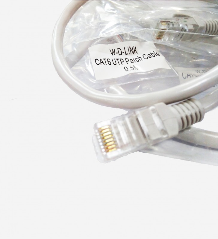 W-D-LINK CAT6 UTP Patch Cable Gris ( 0,5m, 1m, 1.5m, 3m, 5m, 10m, 20m et 30m Mètres)