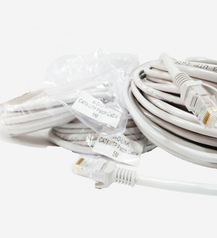 W-D-LINK CAT6 UTP Patch Cable Gris ( 0,5m, 1m, 1.5m, 3m, 5m, 10m, 20m et 30m Mètres)