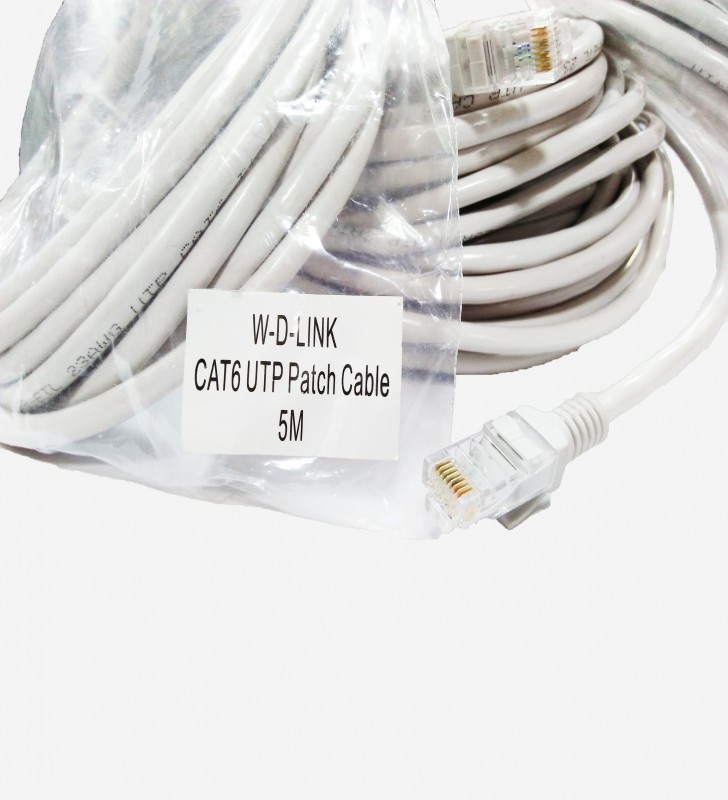 W-D-LINK CAT6 UTP Patch Cable Gris ( 0,5m, 1m, 1.5m, 3m, 5m, 10m, 20m et 30m Mètres)