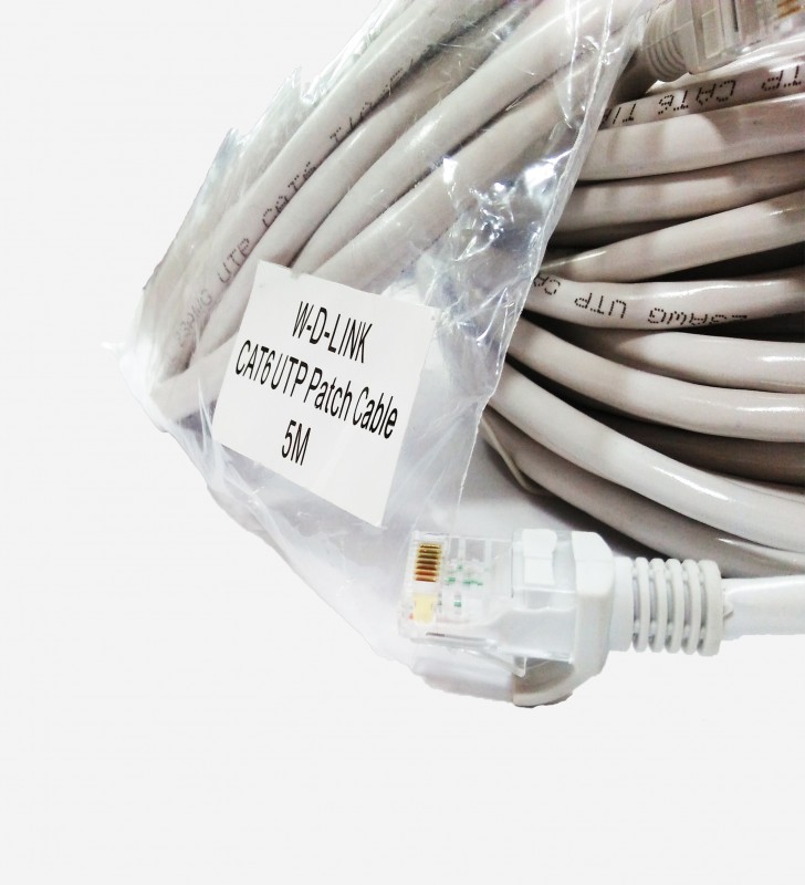 W-D-LINK CAT6 UTP Patch Cable Gris ( 0,5m, 1m, 1.5m, 3m, 5m, 10m, 20m et 30m Mètres)