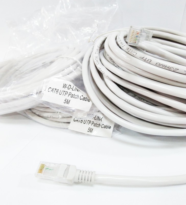 W-D-LINK CAT6 UTP Patch Cable Gris ( 0,5m, 1m, 1.5m, 3m, 5m, 10m, 20m et 30m Mètres)